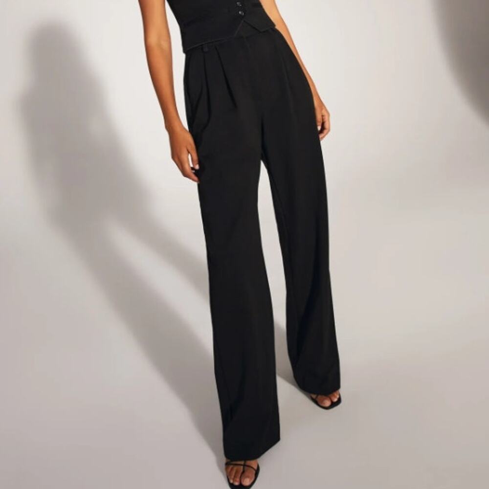 Favorite Daughter Black Wide-Leg Trousers
